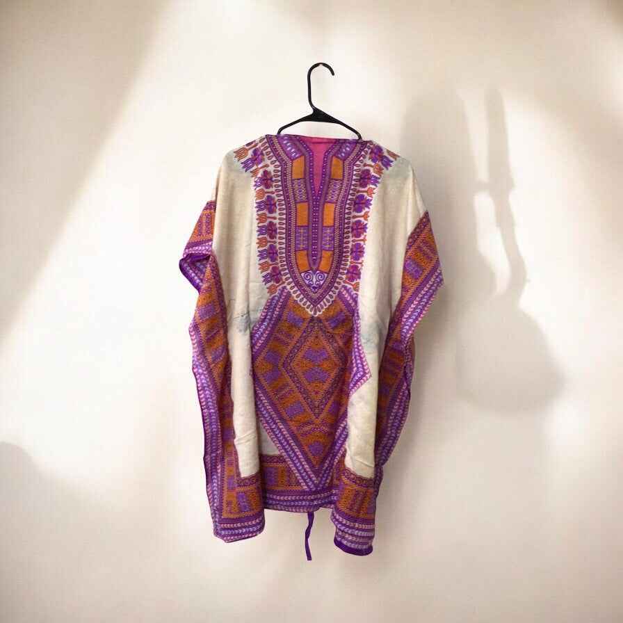 Pink and Orange Printed Kaftan for Women