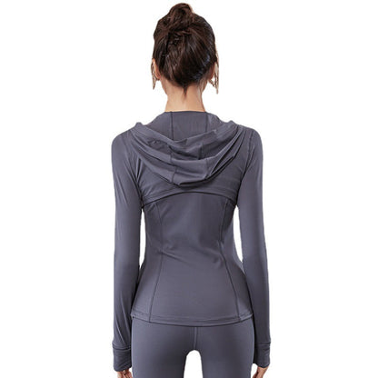 Hooded Sportswear Women’s Outerwear – Breathable Workout Jacket