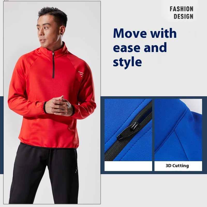 Half-Zip Quick-Dry Workout Top – Outdoor Running & Fitness Activewear