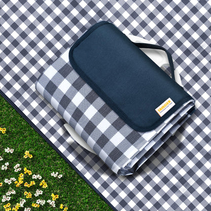 SAMSIER Large Outdoor Picnic Blankets Waterproof Foldable, Beach Blanket Sandproof Portable, Cute Picnic Mat Washable (Navy Blue, 80"×80") 🍁 All In One Marketplace Canada