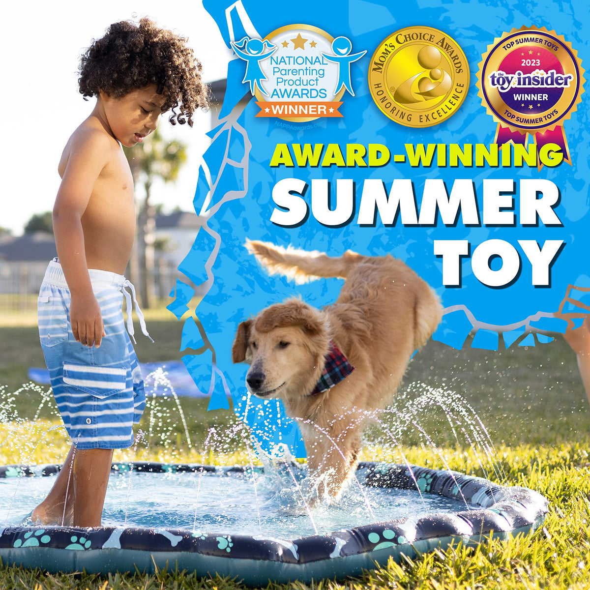 SplashEZ Non Slip Splash Pad for Kids & Dogs, 69’’ Extra Large Splash Pad Sprinkler for Kids, Dog Water Summer Toys - Great Outdoor Toys for Toddlers 1-3 & Children Ages 4-8, Baby Pool for Backyard 🍁 All In One Marketplace Canada