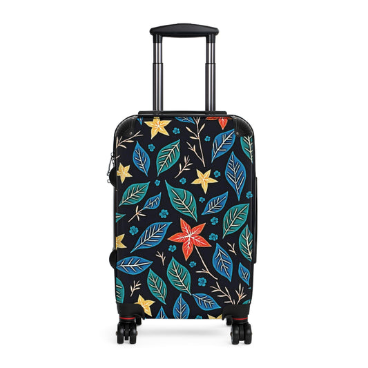 Floral Leaves Carry-On Suitcase – Colorful Tropical Travel Luggage