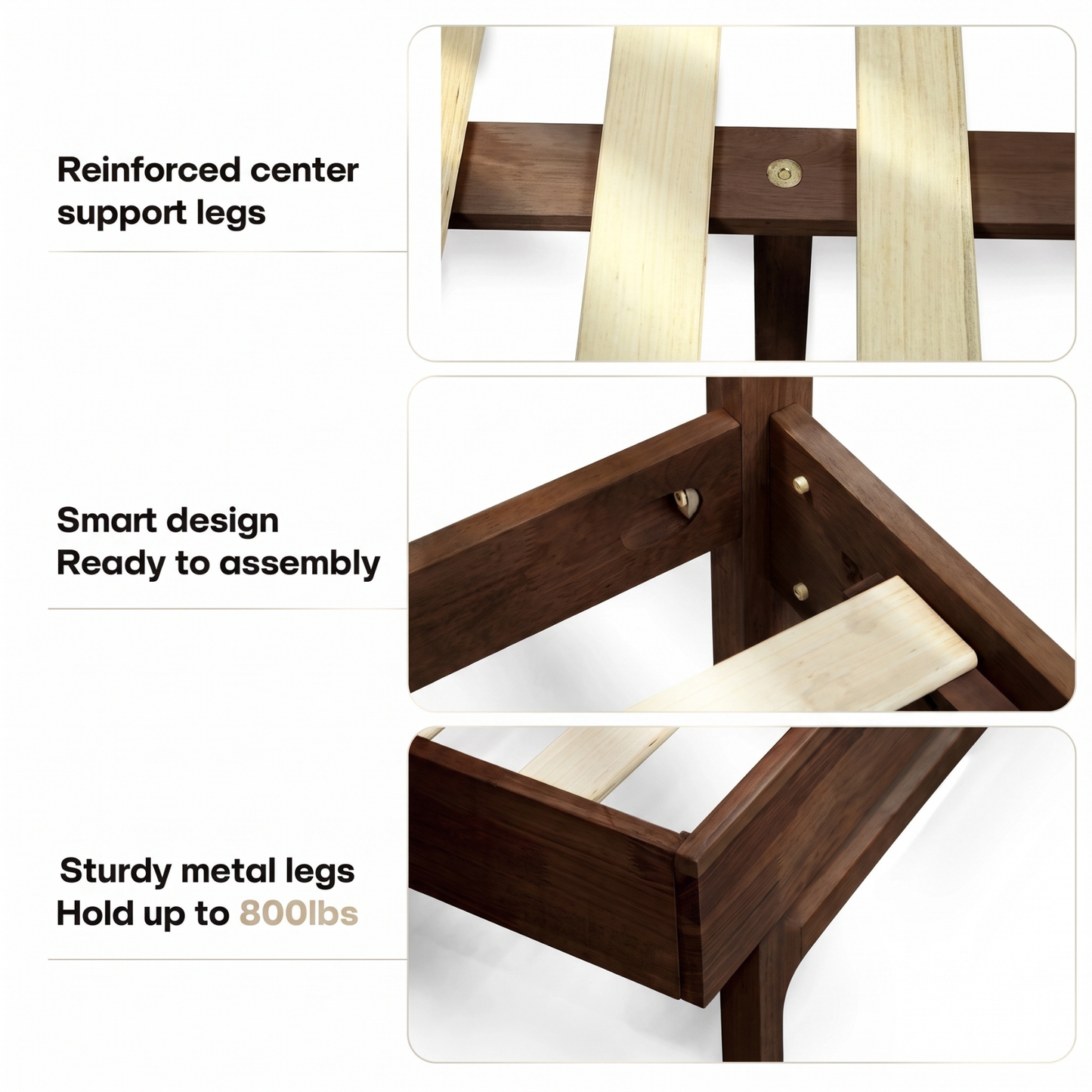 Elara Solid Wood Bed Frame