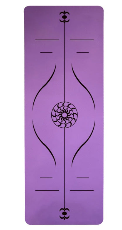 Yoga Mat Posture Line Non-Slip TPE Fitness Mat – Beginner Support &amp; Alignment Guide