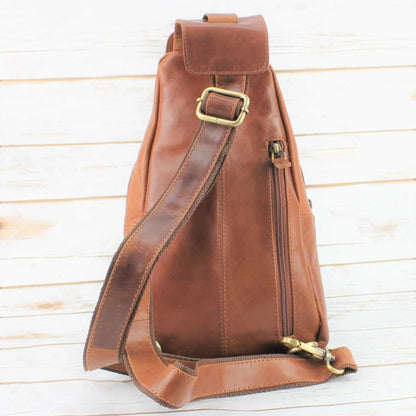 Premium Handcrafted Leather Sling Bag | Backpack | Crossbody Messenger Bag