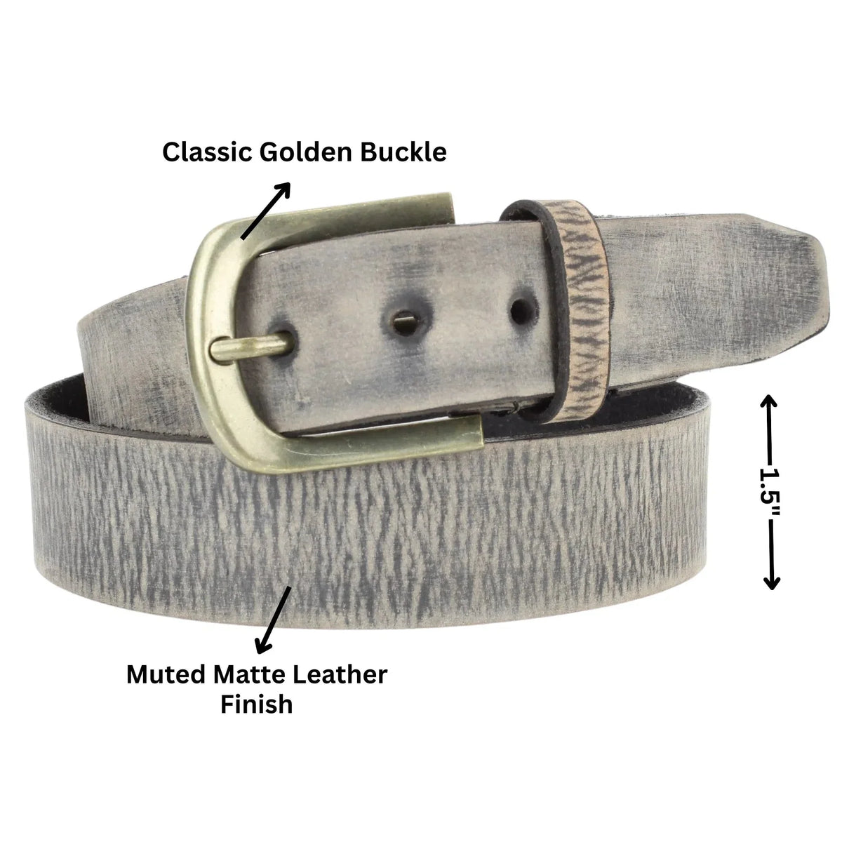 Men's Classic Matte Distressed Variegated Leather Belt