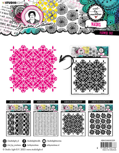 ABM Mask Flower Tile Signature Collection 203.2x203.2x1mm 1 PC nr.209