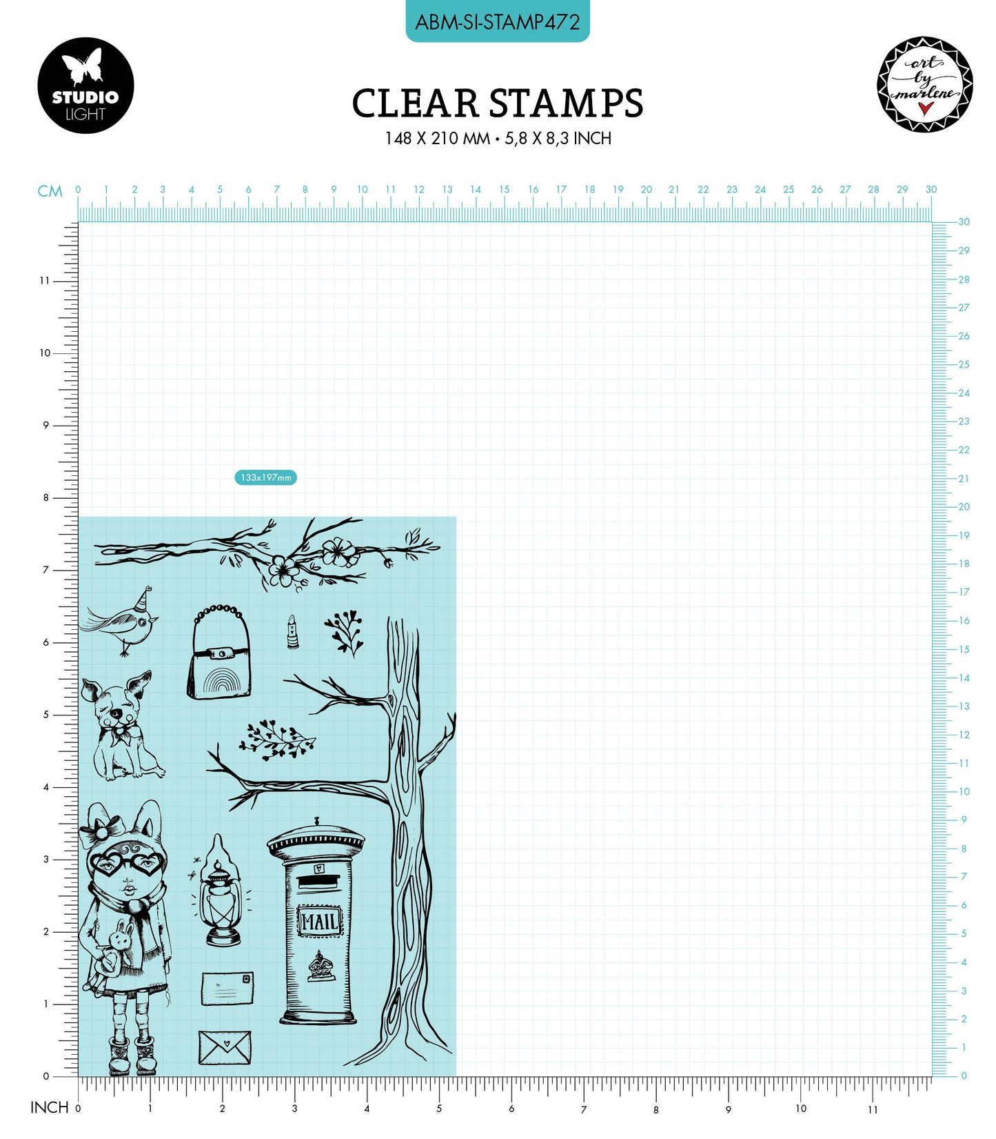 ABM Clear Stamp You've Got Mail Signature Collection 265x153x1mm 13 PC nr.472