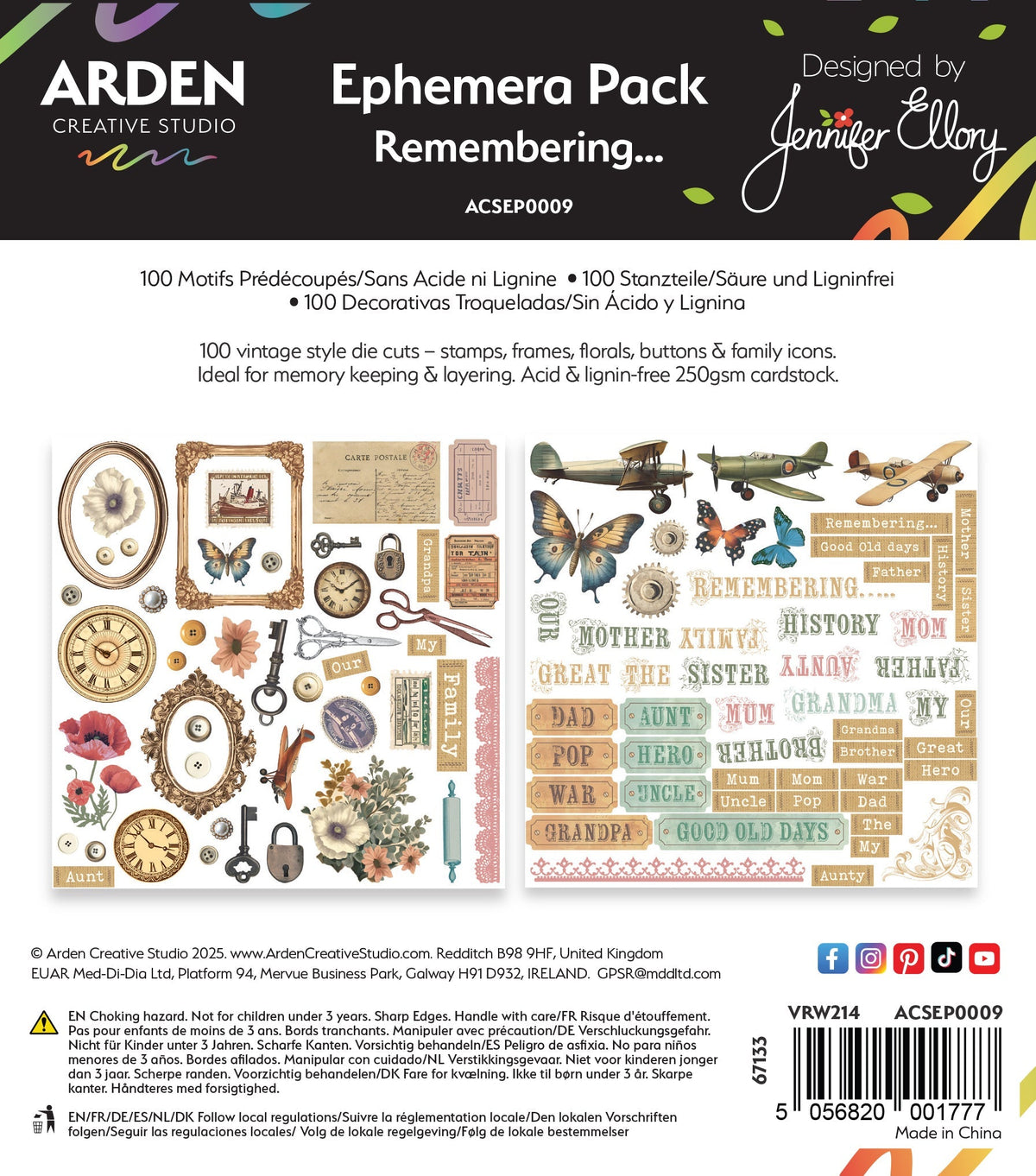 Arden Creative Studio Remembering… Ephemera Pack