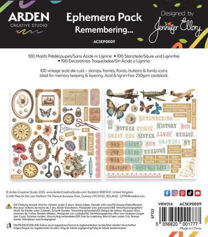 Arden Creative Studio Remembering… Ephemera Pack