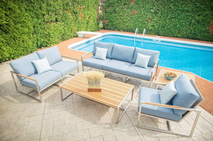 Acacia Stainless Steel Club Chair with Sunbrella® Cushions - AURABAGS SHOP
