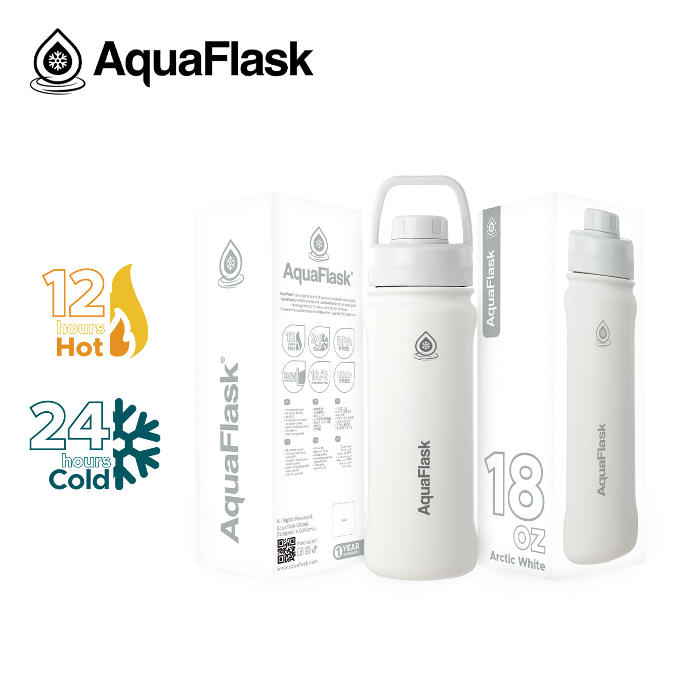 AquaFlask Original Vakuumisolierte Wasserflaschen 530ml (18oz)