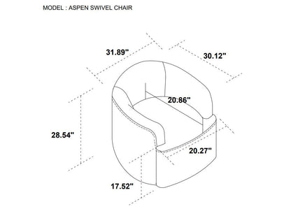 Aspen Swivel Chair - Beige Buff
