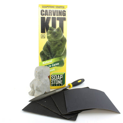 Soapstone Carving Kit - Make 3D Art 🦉🐢🐈 Choose Your Animal