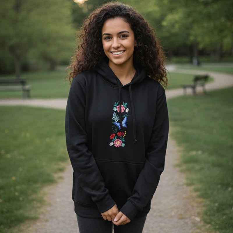 Embroidered Hoodies (Butterfly )