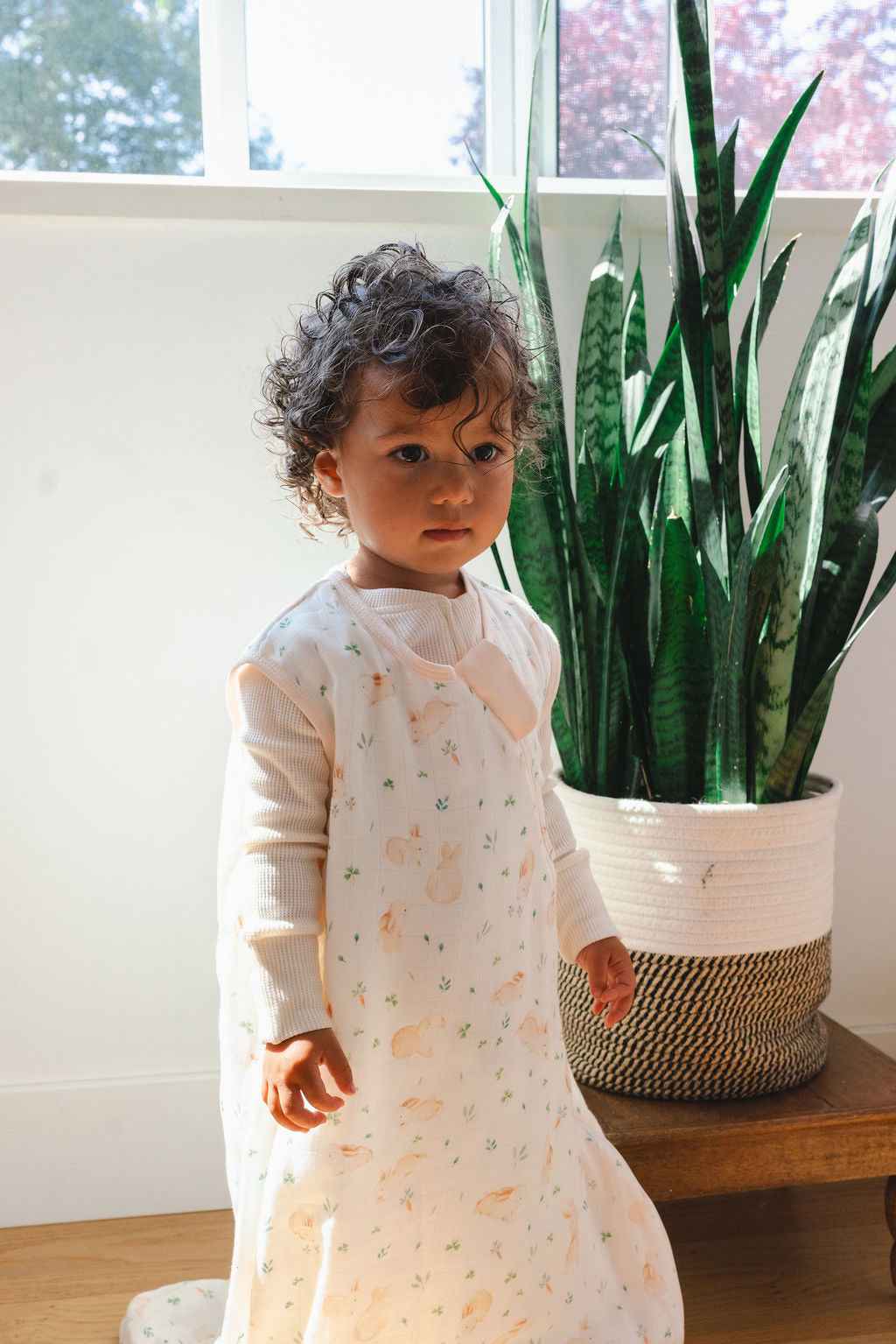 Baby Bamboo Muslin Sleep Sack 0.5 TOG - Bunny Meadow