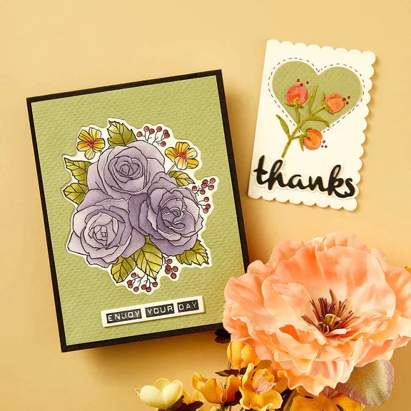 Heartfelt Thanks & Scallops Etched Dies from the From the Garden Collection by Wendy Vecchi