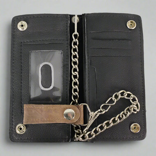 BOL Men's Chrome Plated Bifold Leather Wallet