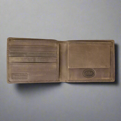 BOL Men's RFID Bifold Leather Wallet With Coin Pouch
