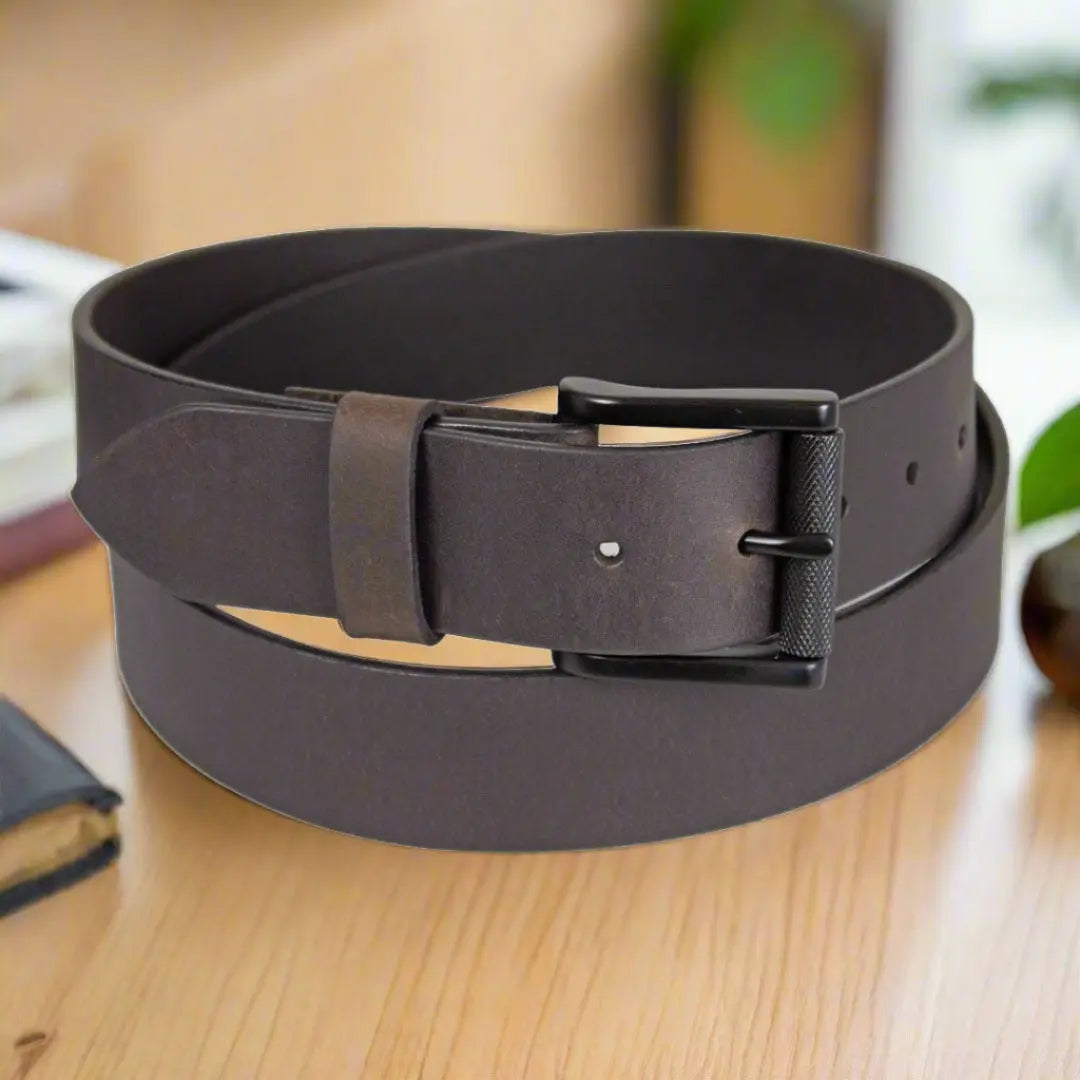 BOL Men's Removable Buckle Solid Leather Belt