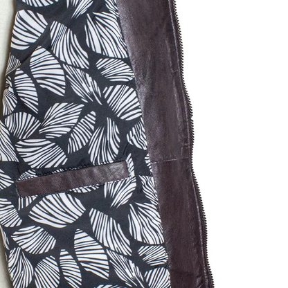 BOL Women's Basket Weave Accent Leather Jacket