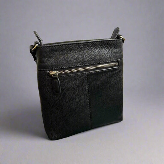 MET Women's Leather 3 Pocket Crossbody Bag