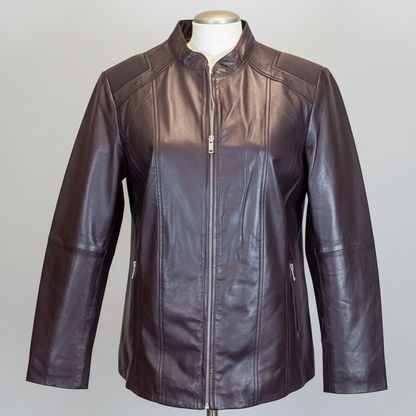BOL Women's Paulina Ribbed Shoulder Leather Jacket