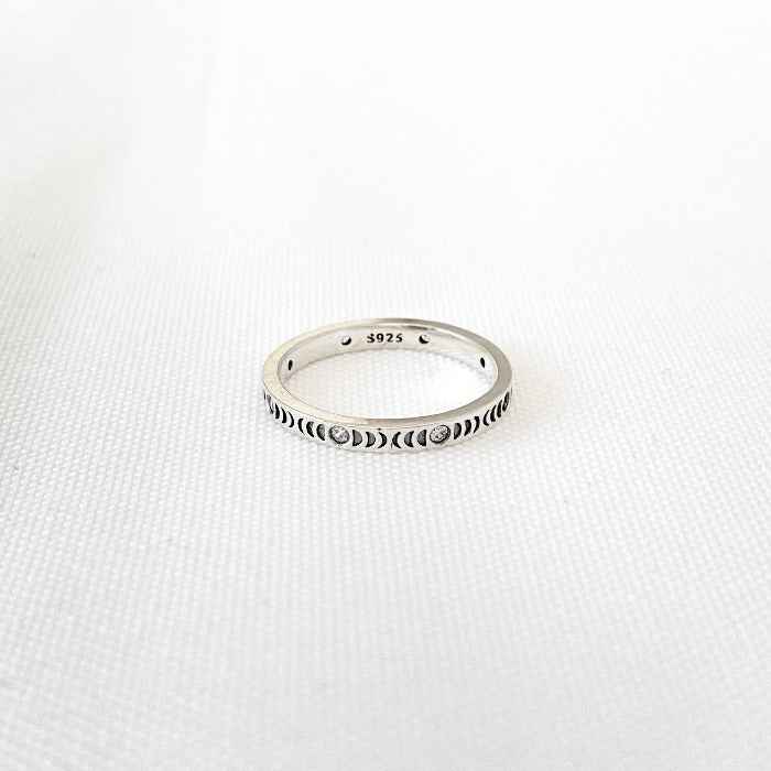MOONPHASE | Bague en argent sterling 925 et zircon