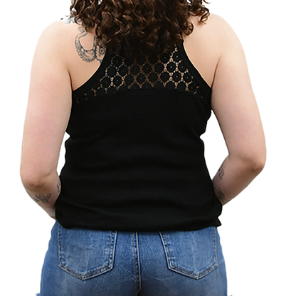 Born to Ride Motorcycles Tank Top with Lace Back Details