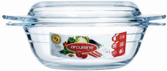 Borosilicate Glass Round Casserole 2L - Arcuisine