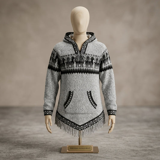 Women Cardigan Grey Alpaca Sweater