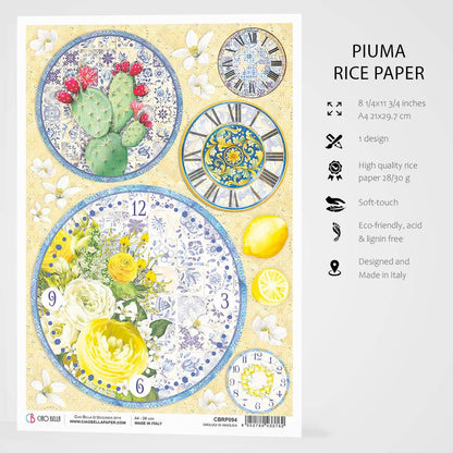 Ciao Bella Rice Paper A4 Orologi di Maiolica