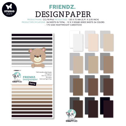 CCL Paper Pad Furry Browns Friendz 150x75x9mm 24 SH nr.65