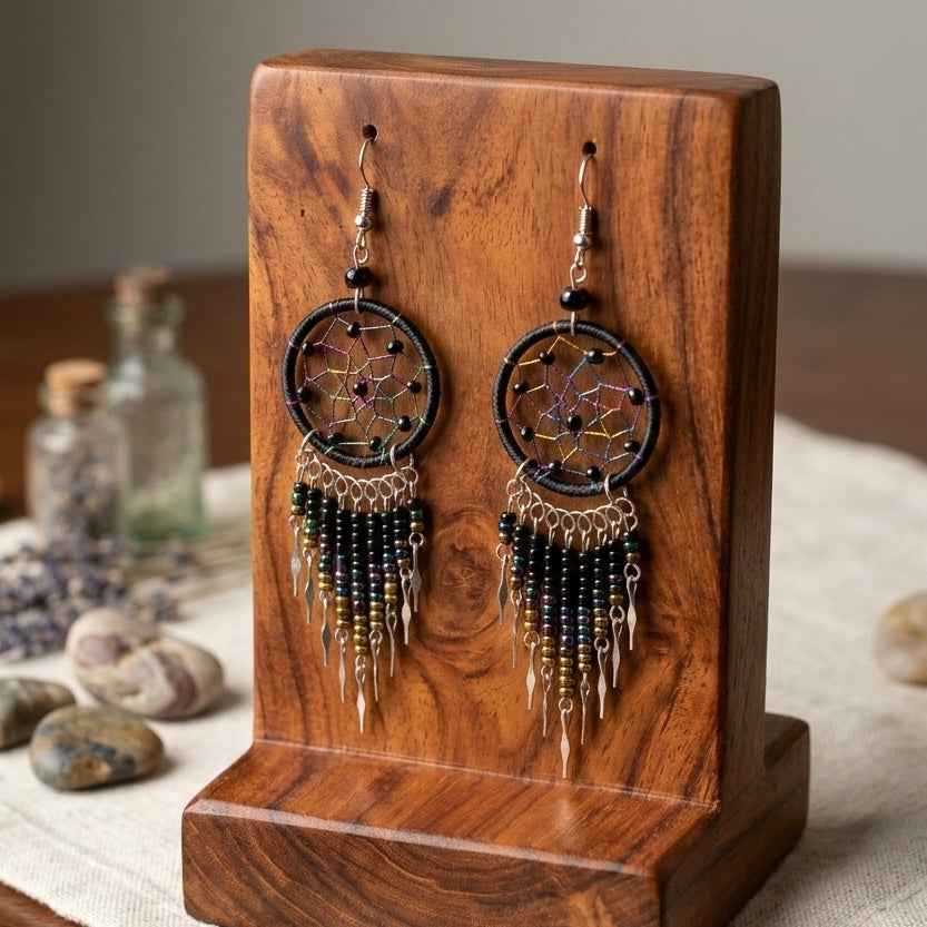 Black/Gold/Dreamcatcher  Dangles