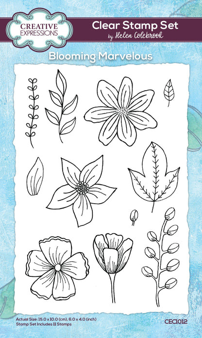 Creative Expressions Helen Colebrook Blooming Marvelous 6 in x 4 in Clear Stamp Set