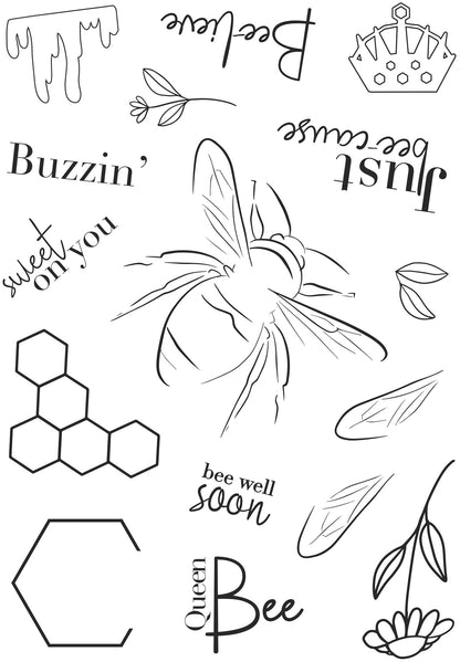 Creative Expressions Bonnita Moaby Queen Bee A5 Clear Stamp Set