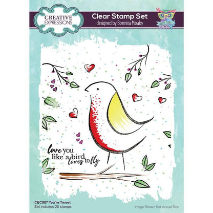 Creative Expressions Bonnita Moaby You're Tweet 6 in x 8 in Clear Stamp Set