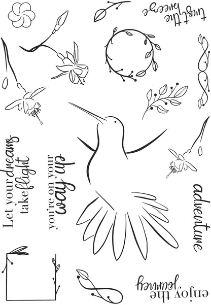 Creative Expressions Bonnita Moaby Blossoms In Flight 6 in x 8 in Clear Stamp Set