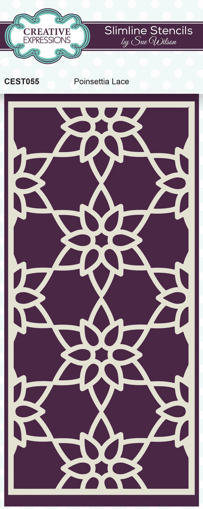 Creative Expressions Sue Wilson Poinsettia Lace Slimline Stencil