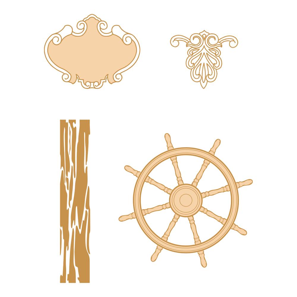 Couture Creations Seaside Girl Navigating Stamp Set