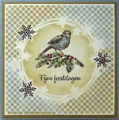 Stencil A6 For Magnetic Colour Set Christmas Time Stars in Strangled Circles