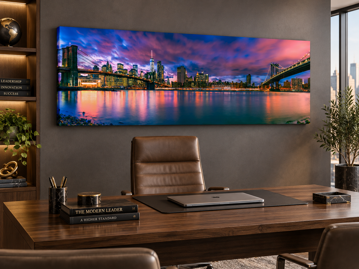 Wandbild Der East River und die Brooklyn Bridge – NY