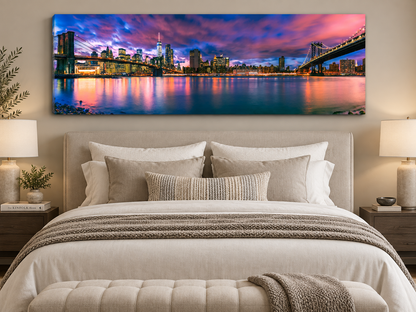 Wandbild Der East River und die Brooklyn Bridge – NY