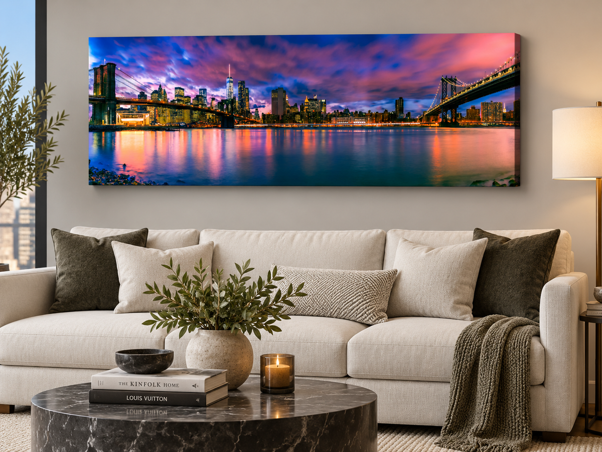 Wandbild Der East River und die Brooklyn Bridge – NY