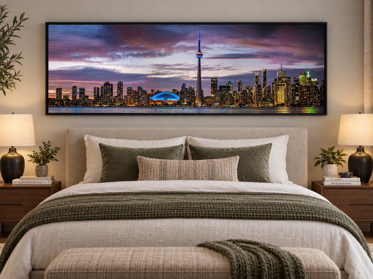 Wandbild Sonnenuntergang von Toronto, CN Tower, Rogers Centre