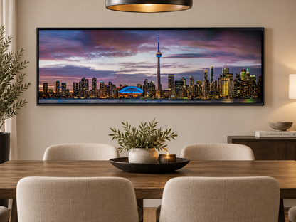 Wandbild Sonnenuntergang von Toronto, CN Tower, Rogers Centre