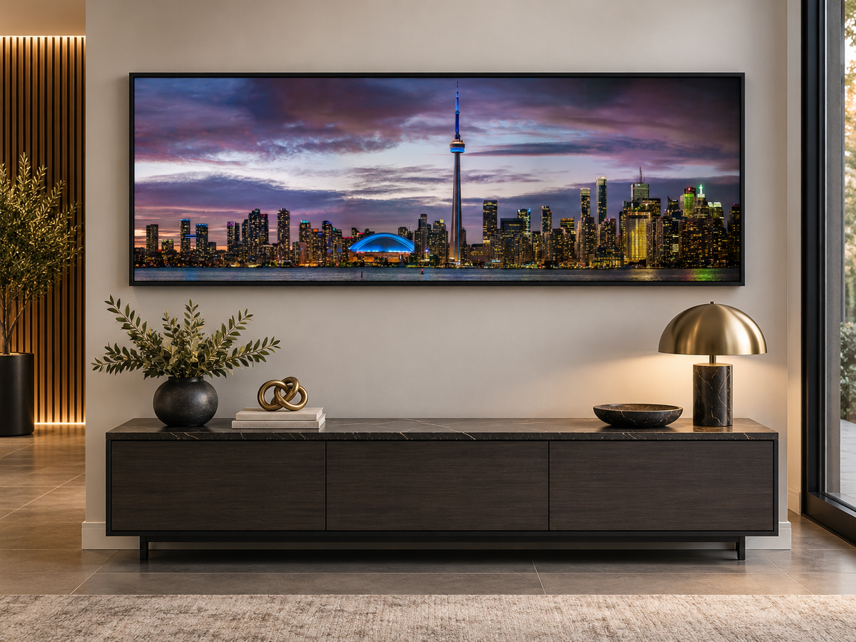 Wandbild Sonnenuntergang von Toronto, CN Tower, Rogers Centre