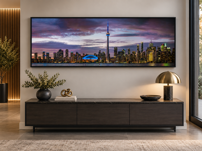 Wandbild Sonnenuntergang von Toronto, CN Tower, Rogers Centre