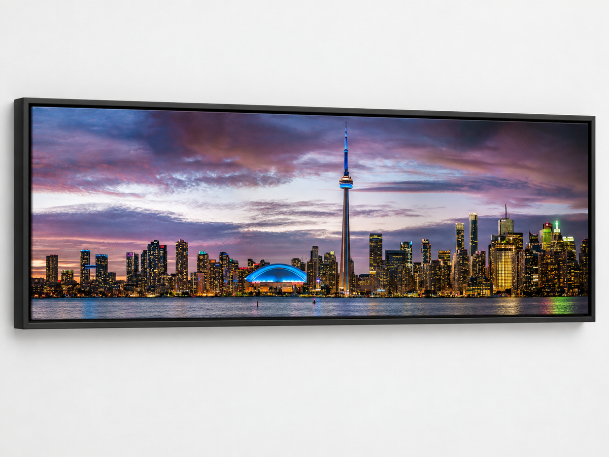 Wandbild Sonnenuntergang von Toronto, CN Tower, Rogers Centre