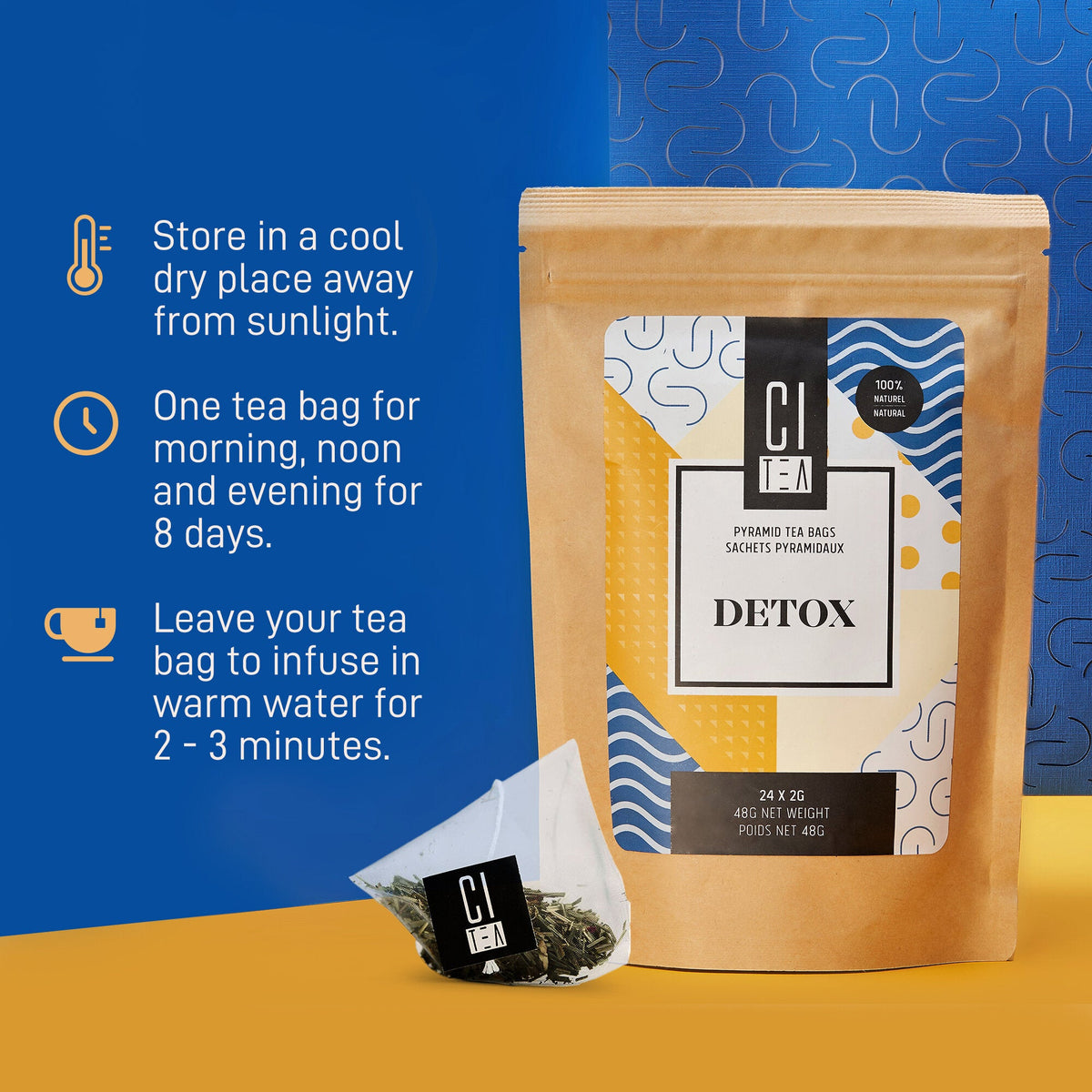 Detox Herbal Tea Pyramid Tea Bags